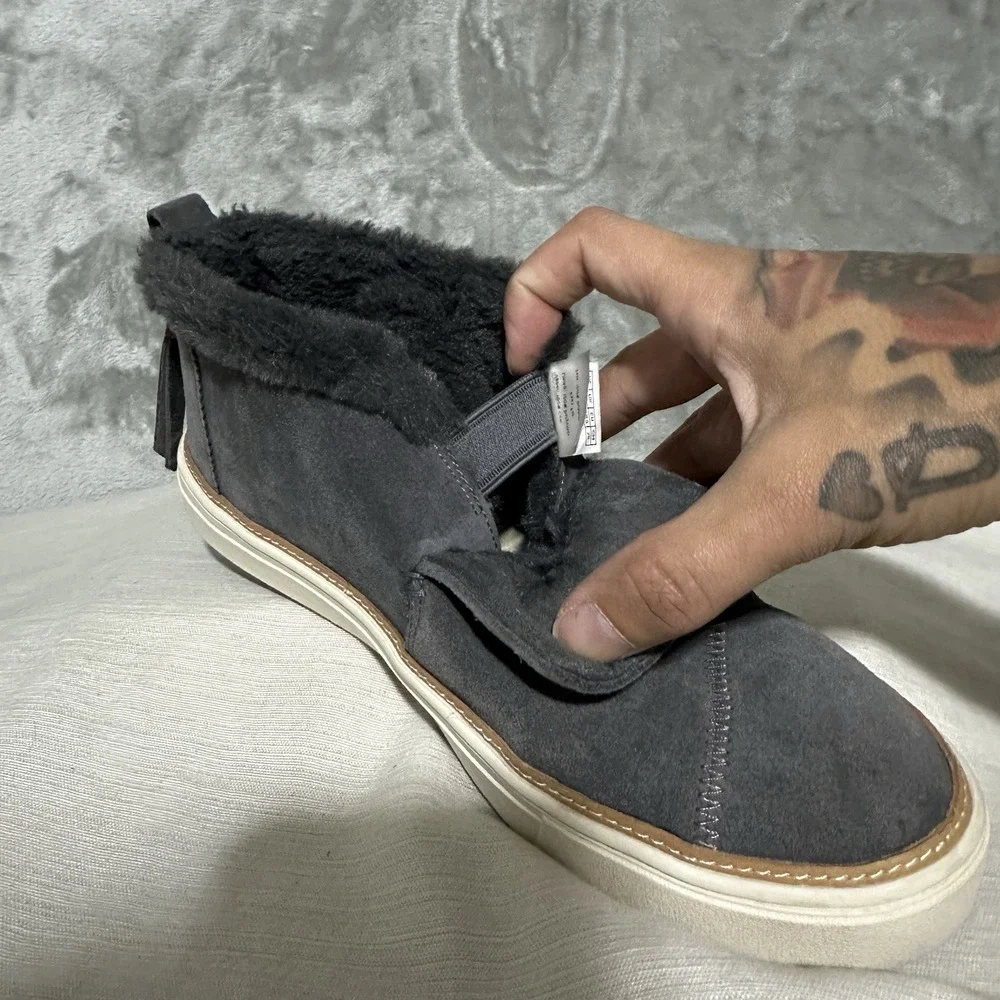 Toms Womens Sz 8 Paxton Suede High Top Slip On Comfort Shoes‎ Iron Gray Gorpcore